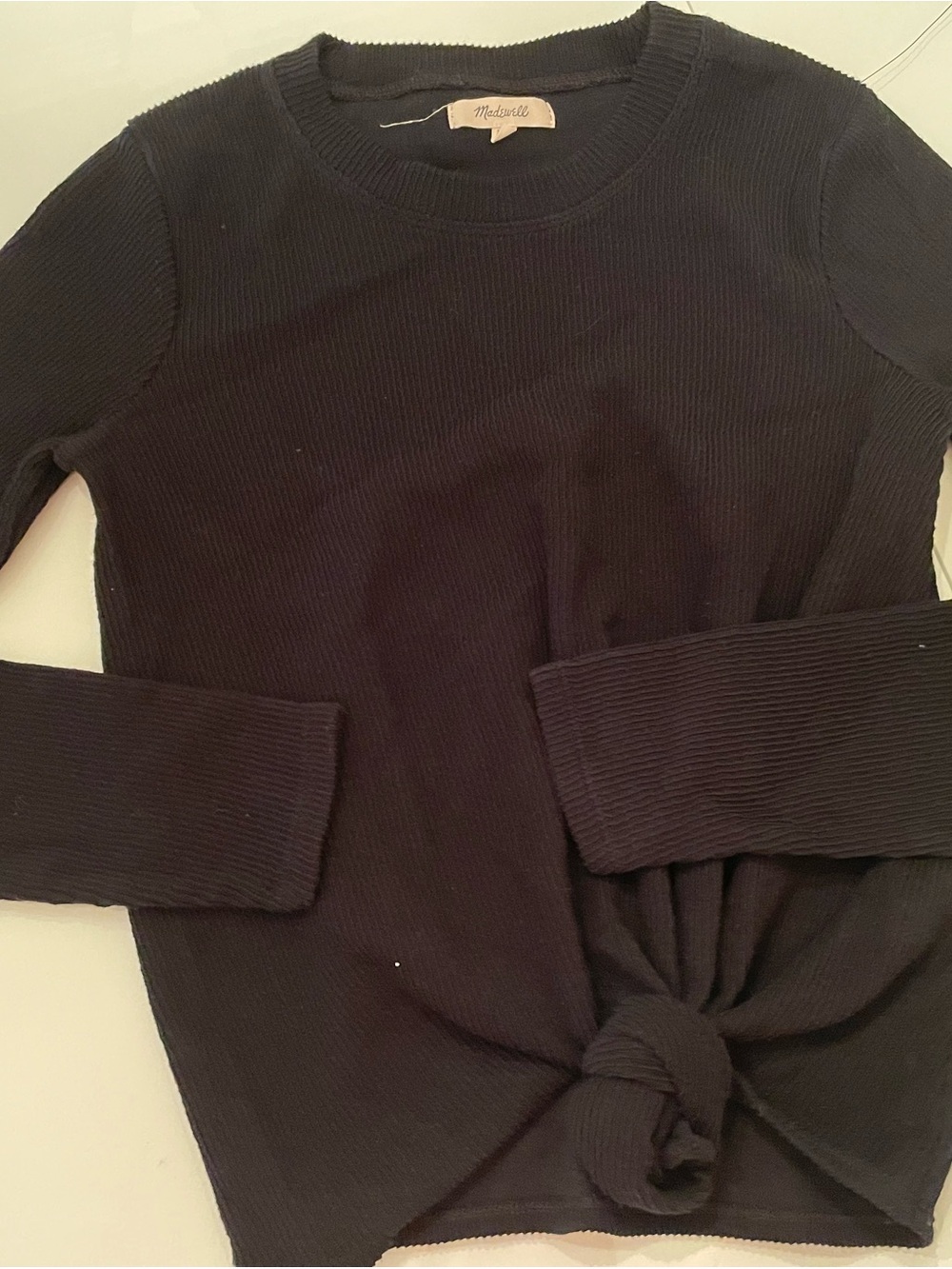 Madewell Black Ribbed Crewneck Sweater